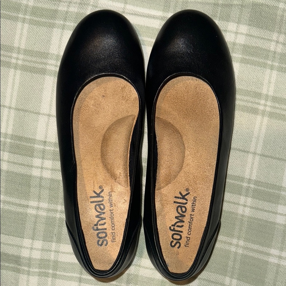 Softwalk Sanoma Ballet Flats Leather Versatile Comfort Euc 7.5m